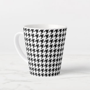 Black and White Houndstooth Latte Mug