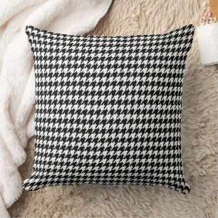 Black and White Houndstooth Pattern Pillow