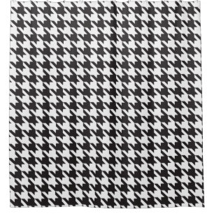 Black and White Houndstooth Pattern Shower Curtain