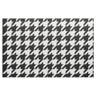 Black and white houndstooth pattern textile fabric