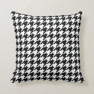 black and white houndstooth pattern throw pillow