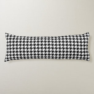 Black and White Houndstooth Patterned Body Cushion