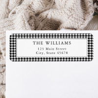 Black and White Houndstooth Return Address