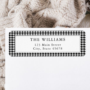 Black and White Houndstooth Return Address Label