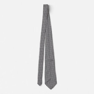Black and White Houndstooth Tie