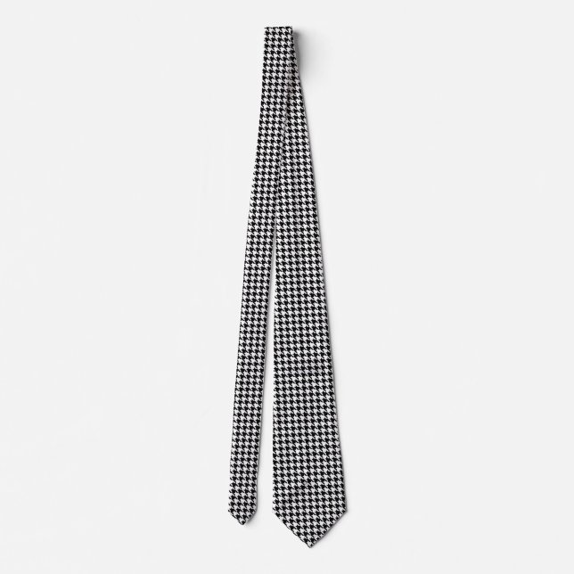 Black and White Houndstooth Tie (Back)