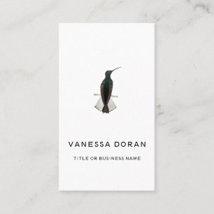 Black and White Hummingbird Business Card