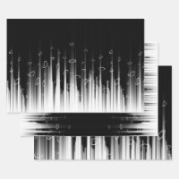 Black And White Hypnotic Circled Line Streaks Art