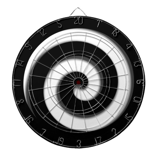 Black and White Hypnotic Regulation Dart Board (Front)