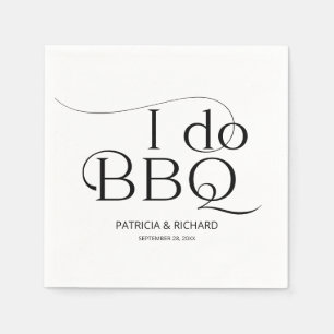 Black And White I do BBQ Engagement Party Napkin