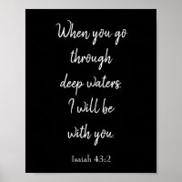 Black and White  I will be with you Bible Quote