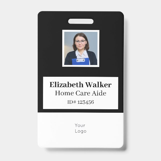 Black and White ID Photo Badge Double Sided (Front)