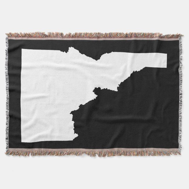 Black and White Idaho Shape Throw Blanket (Front)