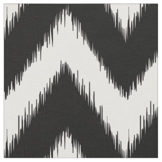 Black and White Ikat Chevron Fabric