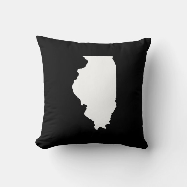 Black and White Illinois Cushion (Front)