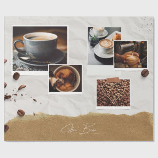 Black and White Illustrated Coffee Wrapping Paper