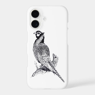 Black and white illustration of Pheasant