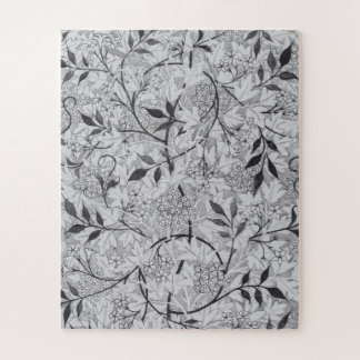 Black and White Impossible Floral Vines Jigsaw Puzzle