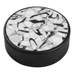 Black and White in Motion Hockey Puck
