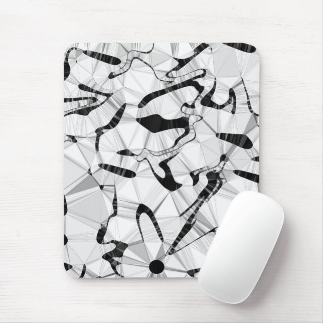 Black and White in Motion Mousepad (With Mouse)