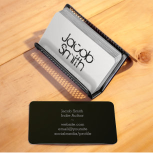 Black and White Indie Author Business Card