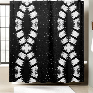 Black and White Infinite Shower Curtain