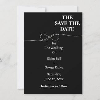 Black and White Infinity Save the Date