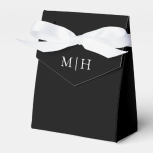 Black and White Initials Wedding Favour Box