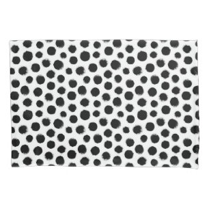 Black and White Ink Dots Modern Pillow Case
