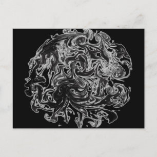 Black and White Ink Swirl Postcard