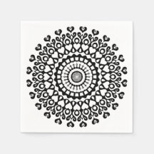Black and white intricate detailed Mandala art