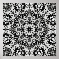black and white intricate mandala pattern art