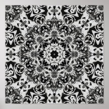 black and white intricate mandala pattern art