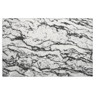 Black and White Intricate Marble Stone Pattern Fabric