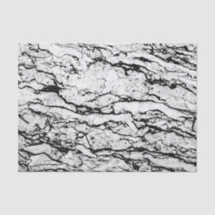 Black and White Intricate Marble Stone Pattern Tissue Paper