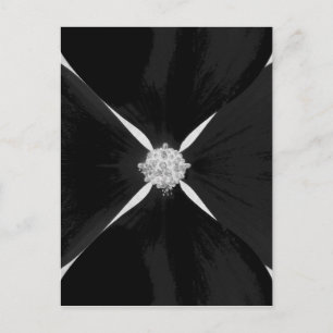 Black and white inverted dogwood flower postcard