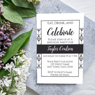 Black and White Invitation