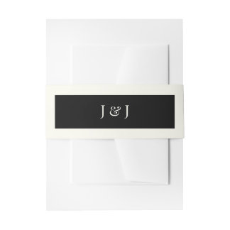 Black and White Invitation Belly Band