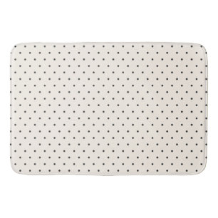 Black and White Ivory Polka Dot Pattern Retro  Bath Mat
