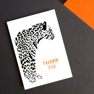 Black and White Jaguar Thank You Card