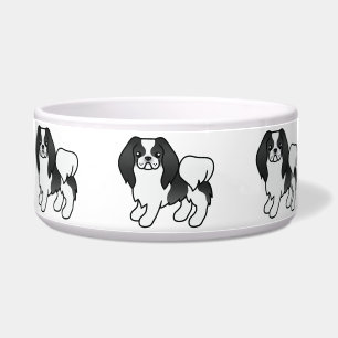 Black And White Japanese Chin Cartoon Dog