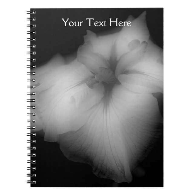 Black And White Japanese Iris Flower Notebook (Front)