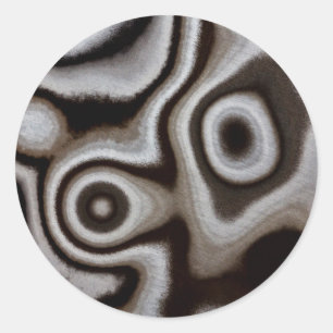 Black and white Jasper stone Classic Round Sticker