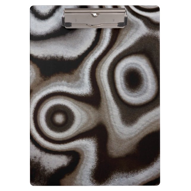 Black and white Jasper stone Clipboard (Front)