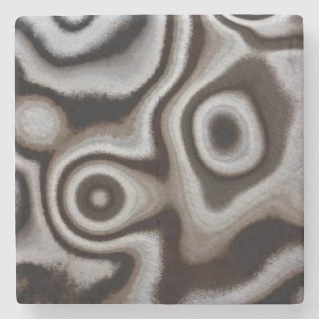 Black and white Jasper stone Coaster (Front)