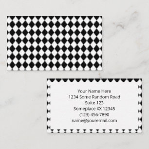 Black and White Jester Harlequin Business Card
