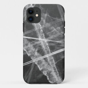 Black and white Jet Trails iPhone 11 Case