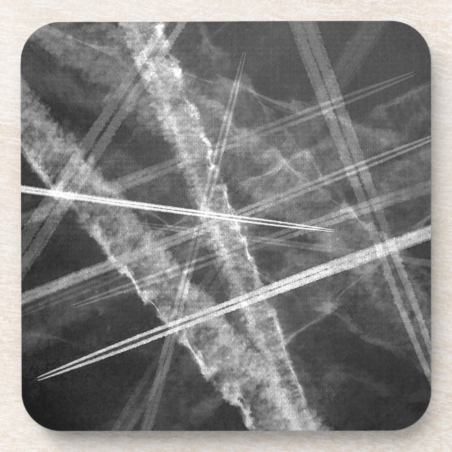 Black and white Jet Trails Coaster (Front)