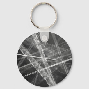 Black and white Jet Trails Key Ring