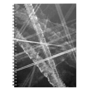 Black and white Jet Trails Notebook